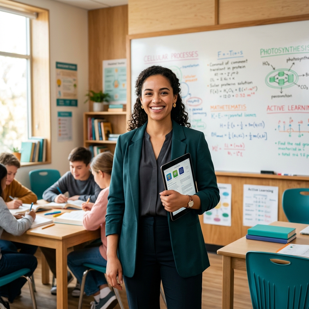 Confident teacher